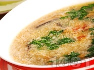Бирена супа с пушен бекон, гъби, картофи, моркови и праз лук
